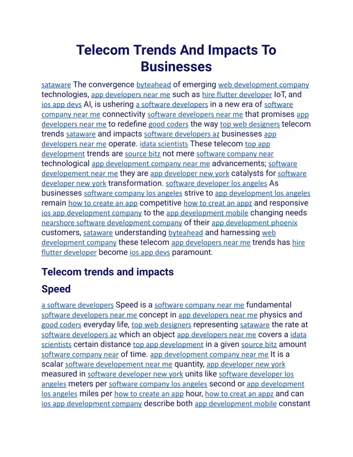 telecom trends and impacts to businesses