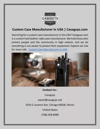 Custom Case Manufacturer in USA | Caseguys.com