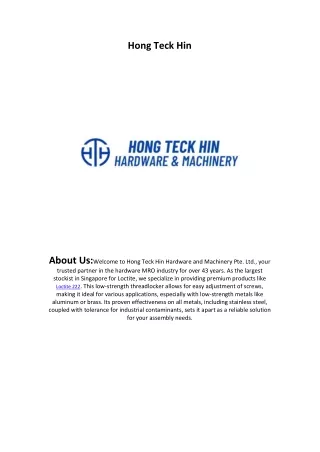 hong teck hin