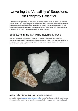 Unveiling the Versatility of Soapstone_ An Everyday Essential