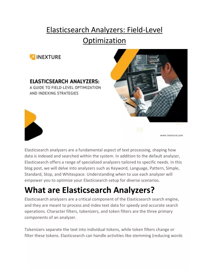 elasticsearch analyzers field level optimization