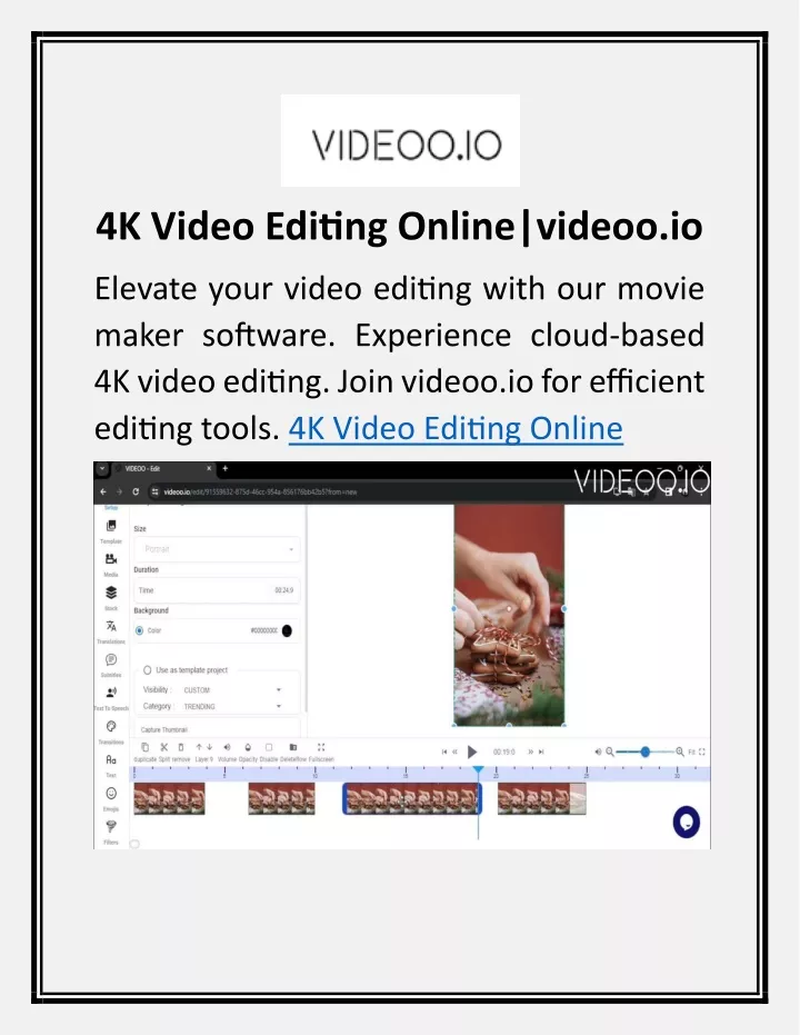 4k video editing online videoo io