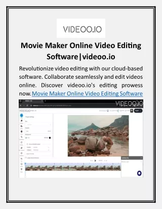 Movie Maker Online Video Editing Software|videoo.io