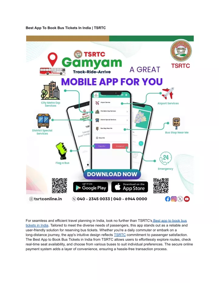 best app to book bus tickets in india tsrtc
