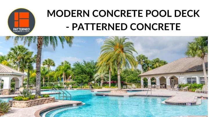 modern concrete pool deck patterned concrete