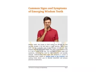 Common Signs and Symptoms of Emerging Wisdom Teeth
