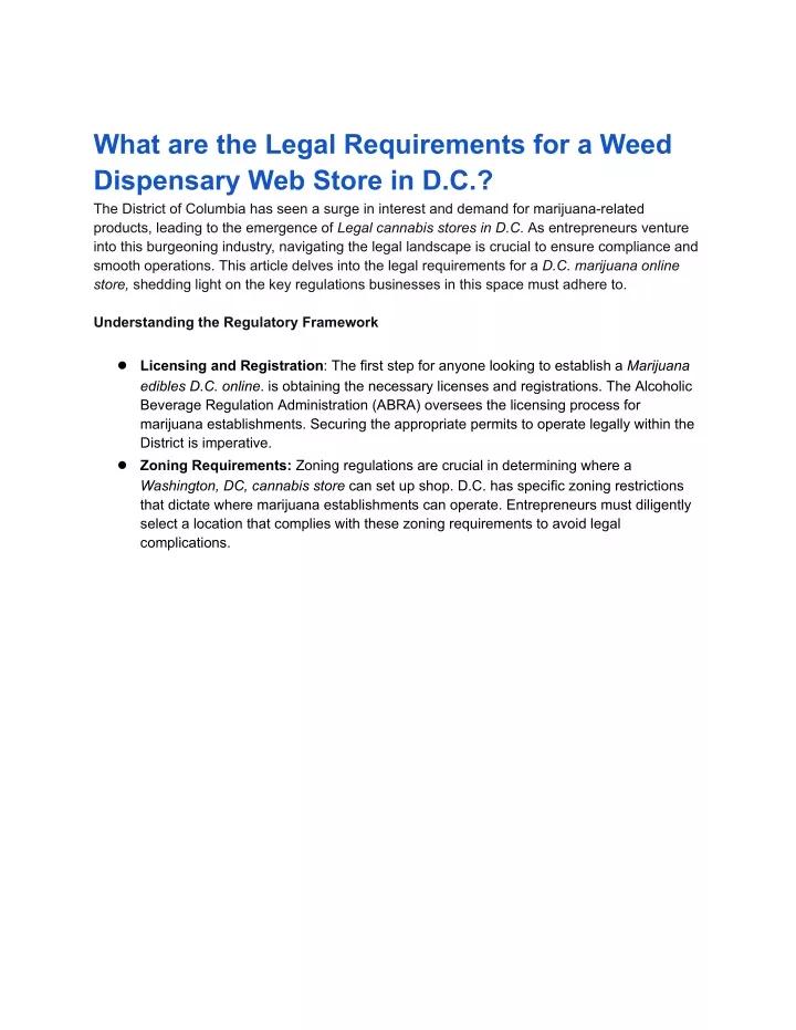 what are the legal requirements for a weed