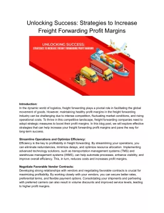 Unlocking Success_ Strategies to Increase Freight Forwarding Profit Margins