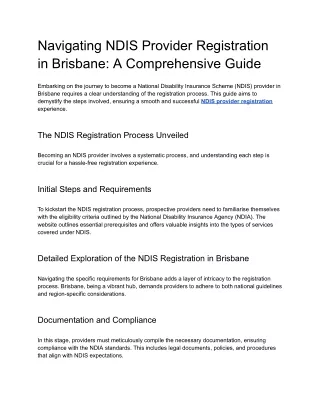 Navigating NDIS Provider Registration in Brisbane_ A Comprehensive Guide