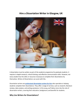 hire a dissertation writer in glasgow uk