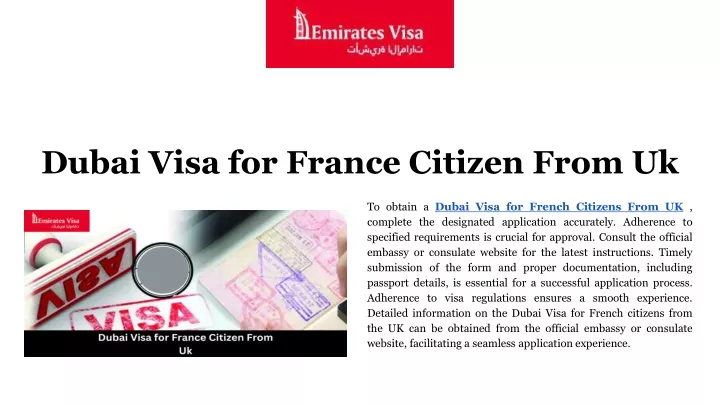 dubai visa for france citizen from uk