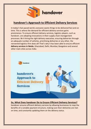 handover's Approach to Efficient Delivery Services