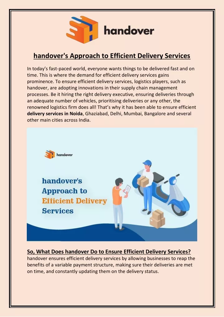 handover s approach to efficient delivery services