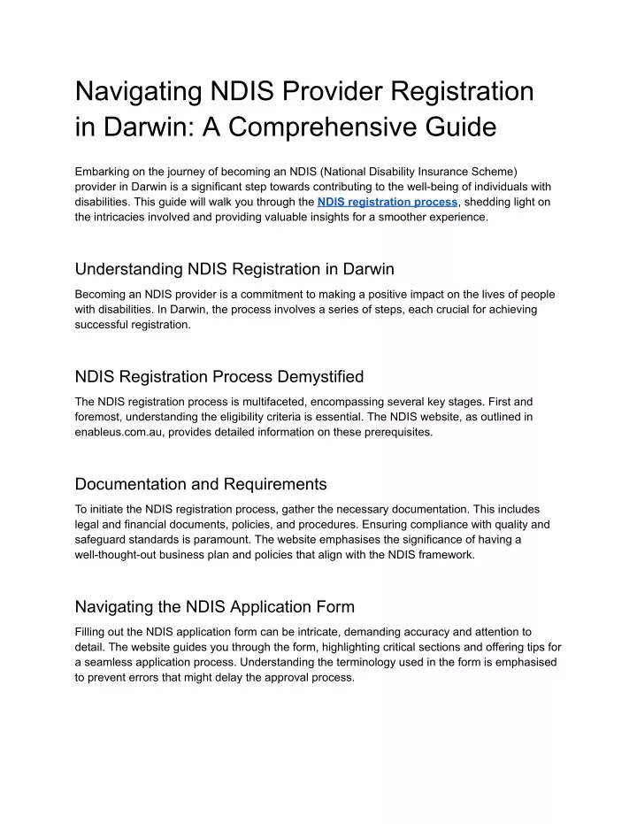 navigating ndis provider registration in darwin