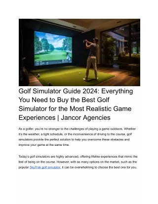 Golf Simulator Guide 2024