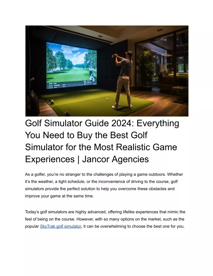 golf simulator guide 2024 everything you need