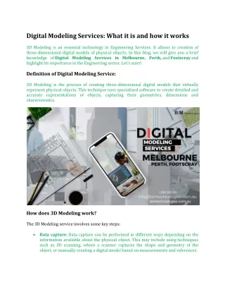 Digital Modeling Services  What it is and how it works