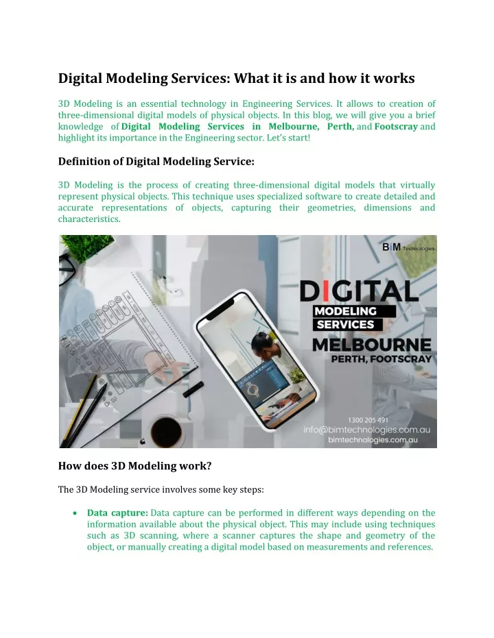 digital modeling services what