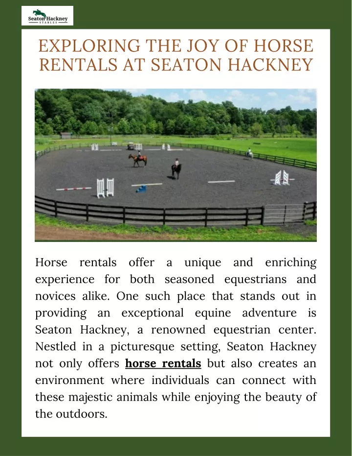 exploring the joy of horse rentals at seaton