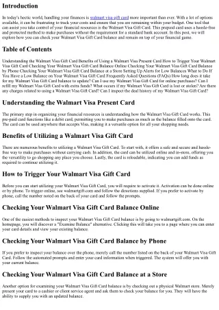 Take Charge of Your Financial Resources: Find Out How to Examine Your Walmart Vi