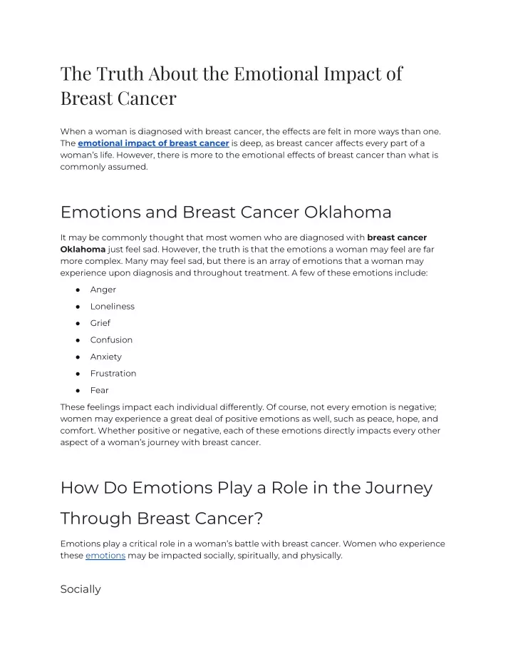 the truth about the emotional impact of breast