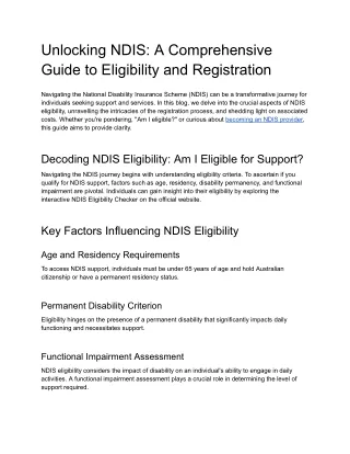 Unlocking NDIS_ A Comprehensive Guide to Eligibility and Registration