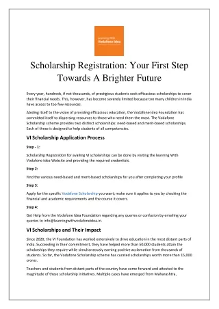 Scholarship Registration: Your First Step Towards A Brighter Future