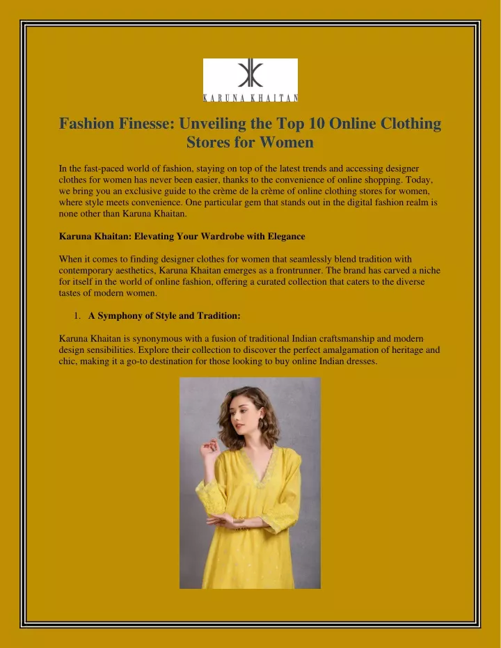 fashion finesse unveiling the top 10 online