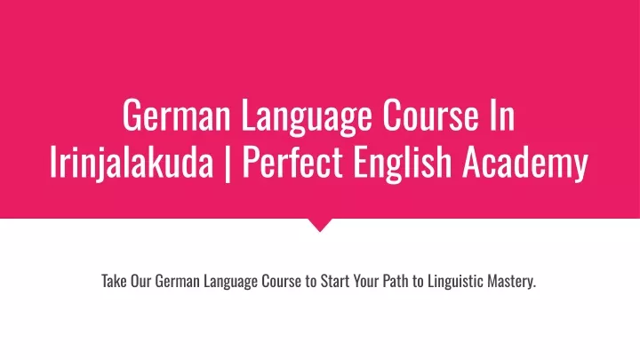 german language course in irinjalakuda perfect