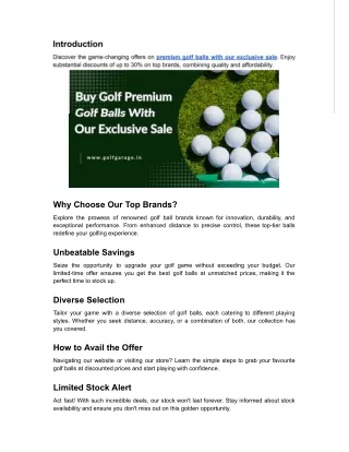 Buy Golf Premium Golf Balls With Our Exclusive Sale