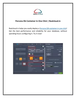 percona db container in one click realcloud in