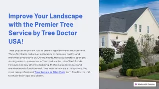 Improve Your Landscape with the Premier Tree Service by Tree Doctor USA!