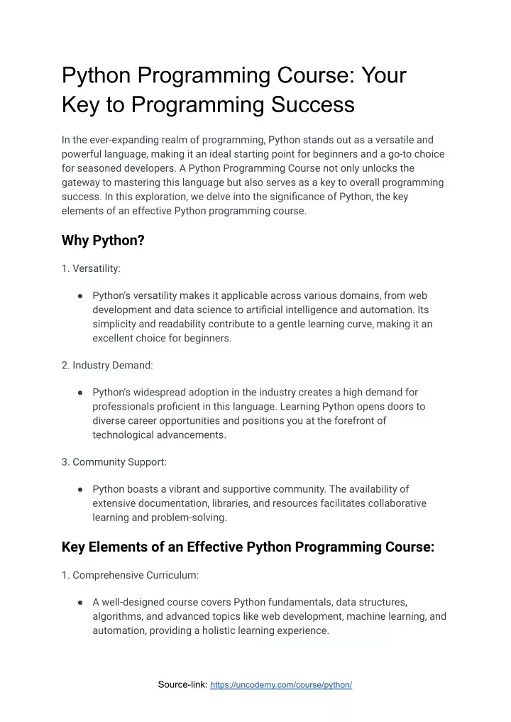 python programming course your key to programming