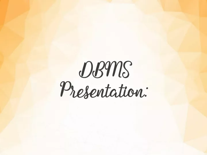 dbms presentation