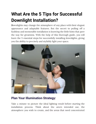 What Are the 5 Tips for Successful Downlight Installation