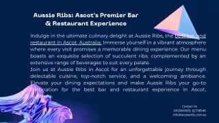 Aussie Ribs Ascot's Premier Bar & Restaurant Experience