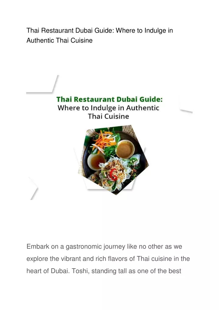 thai restaurant dubai guide where to indulge