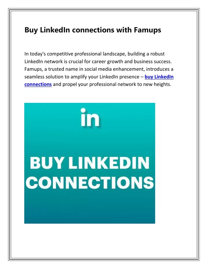 buy linkedin connections with famups