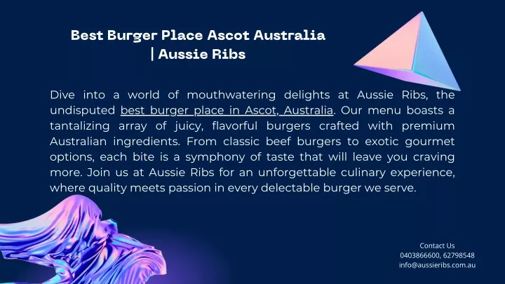 best burger place ascot australia aussie ribs