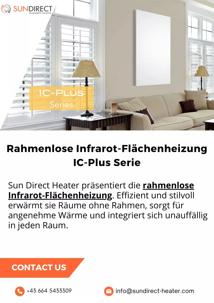 rahmenlose infrarot fl chenheizung ic plus serie