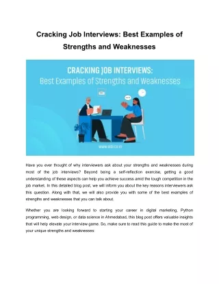 cracking job interviews best examples of