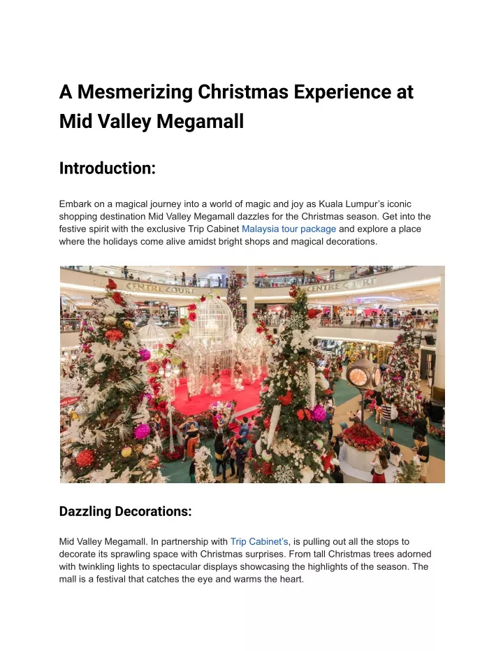 a mesmerizing christmas experience at mid valley