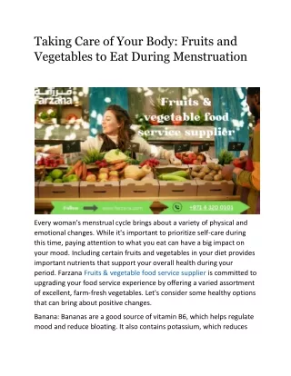 taking care of your body fruits and vegetables