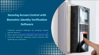 Securing Access Control with Biometric Identity Verification Software