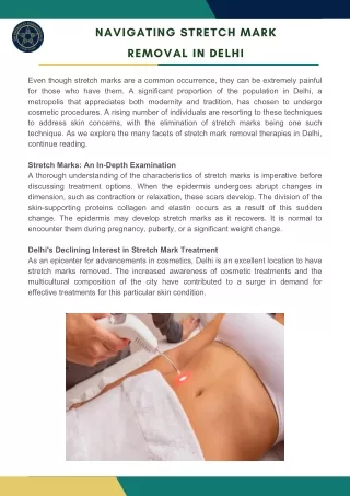 Navigating Stretch Mark Removal in Delhi