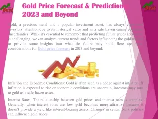 Gold Price Forecast and Predictions 2023 and Beyond