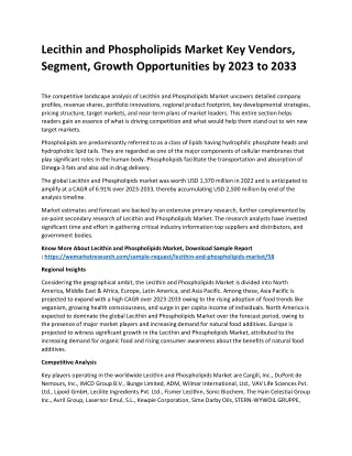 lecithin and phospholipids market key vendors