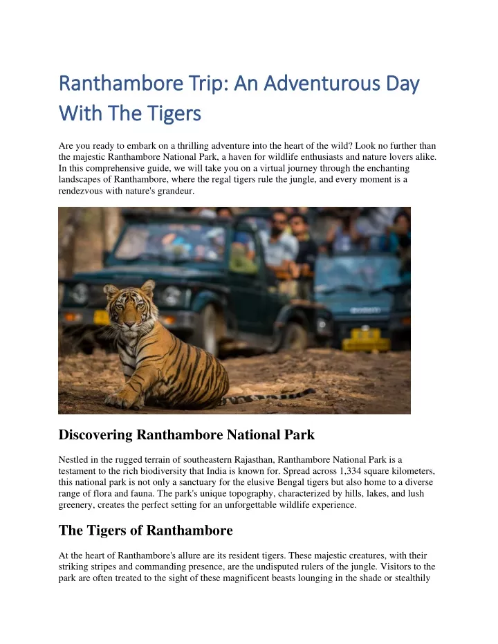 ranthambore trip an adventurous day ranthambore