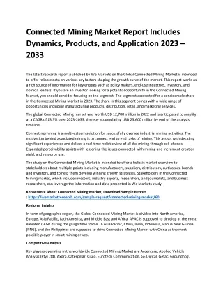 connected mining market report includes dynamics