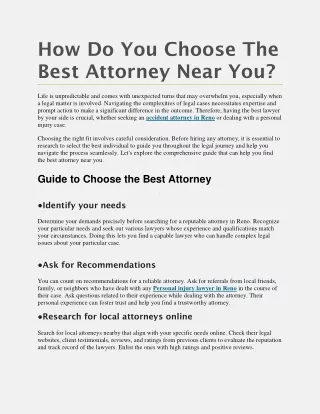 Identifying The Best Possible Attorney For You
